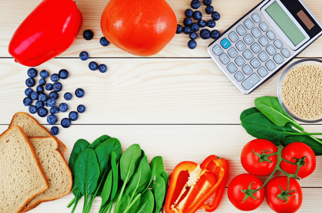 Person calculating nutritional information